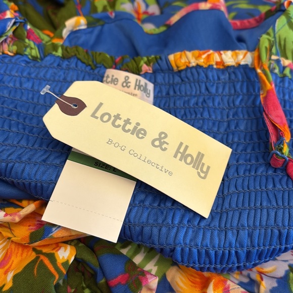Lottie & Hollie 2 pc top/skirt set tropical print adj strap pull on Sz large NWT - Picture 11 of 14